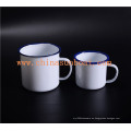 Sunboat Blue Rim Good Rim Customized Enamel Mugs Esmalte Metal Cup Vajilla